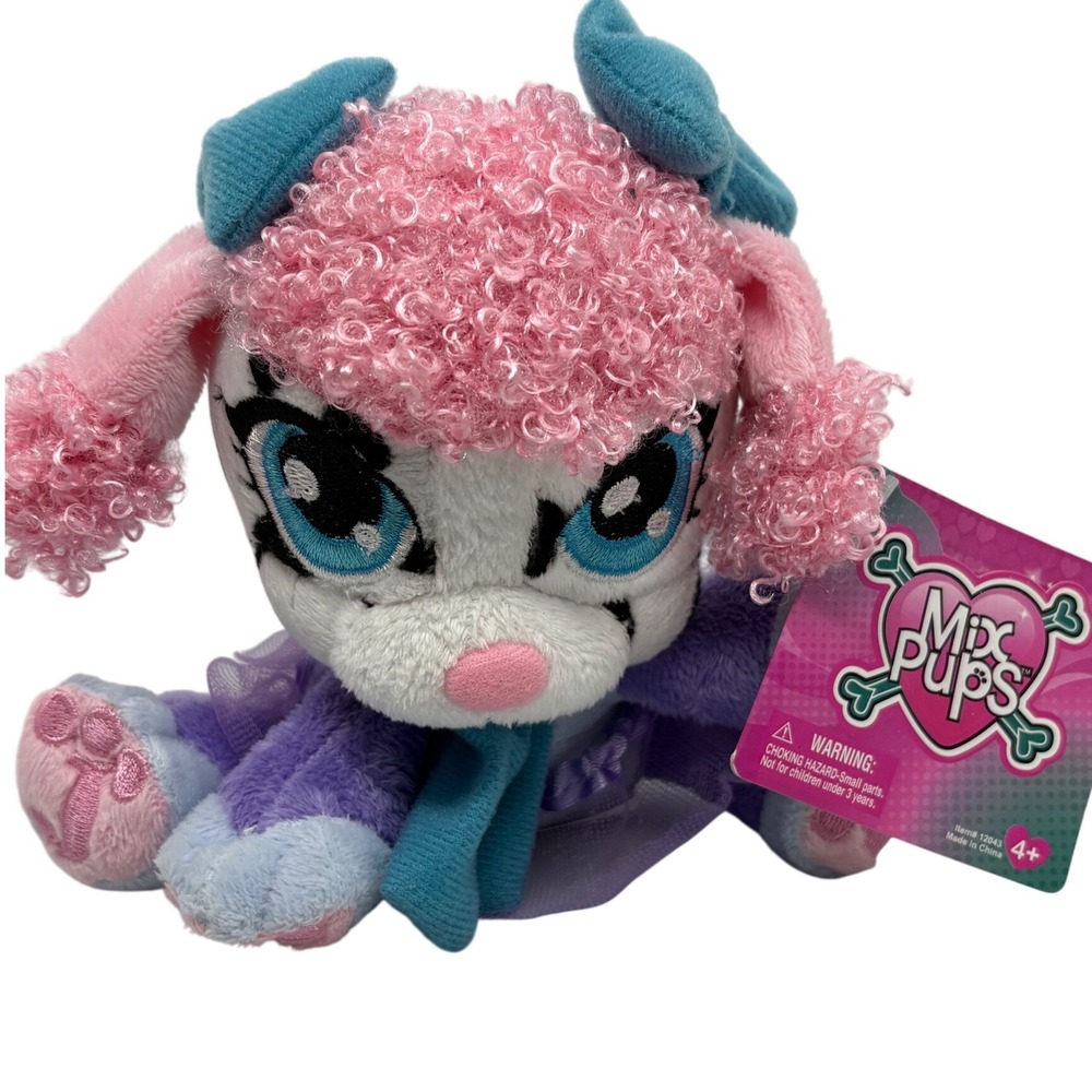 Mix Pups Dalmatian Snow Bunny‎ Plush Toy Doll Pink Blue Purple Jazwares NWT
